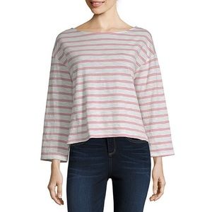a.n.a-Womens Boat Neck Long Sleeve T-Shirt